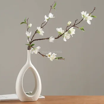 Nordic Creative Alb Vaza Ceramica De Lux Lumina Ins Vânt Acasă Living Blat De Flori Uscate Flori De Flori Decor
