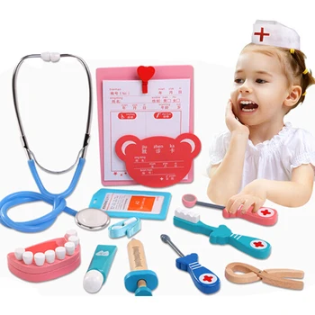 Jucarii Din Lemn Amuzant Imaginația Viața Reală Cosplay Doctor Joc Jucărie Dentist Medicina Pretinde Joc Doctor Pentru Copii