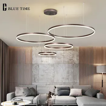 Cercul Inele LED Lustra pentru sufragerie, Dormitor, Sufragerie Acril Forma Rotunda Plafon Candelabru de Iluminat Lamparas Decor