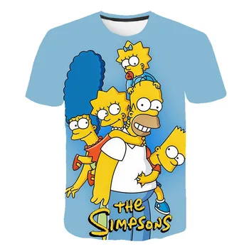 Băieți Fete T-Shirt Amuzant Homer Simpson Și Fiul său 3D Imprimate pantaloni Scurti tricou cu Maneci Moda Topuri Casual & Tees Brand de Îmbrăcăminte 14T