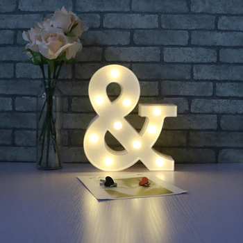 1 buc 22CM 3D 26 Litere Albe Mărturisire Creative cu LED-uri Semn Marquise Lumina Decor de Nunta Petrecere de Ziua Lampa din Plastic De 0,6 W LED