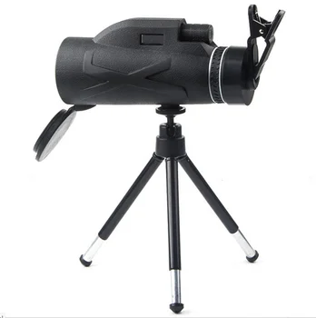 80X100 Monocular Zoom Portabil Prisme BAK4 Telescop Optic cu Telefon Clip cu Trepied Pentru Vânătoare, Camping Spotting