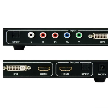HDMI DVI Ypbpr component la HDMI Multi-media Switcher cu toslink audio in&out+control de la distanță