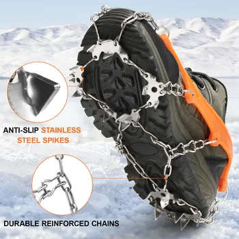 21 Dinti Crampoane Femei Barbati Pantofi Non-alunecare de Acoperire din Oțel Inoxidabil Anti-Alunecare pe Gheață Ghete Pantofi Cizme Mânere de Tracțiune Zăpadă Crampon