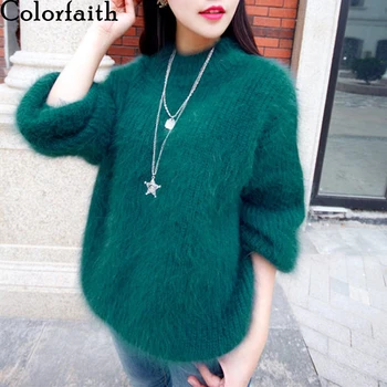 Colorfaith 2019 Nou Toamna Iarna Femei Pulovere Pulovere Calde Minimalist Tricotat Lantern Maneca Elegante, Bluze Casual SW6872