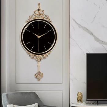 Nordic Lux Ceas de Perete Creative aur Living slient vintage Modern Minimalist Leagăn Ceas de Metal Acasă detcor Reloj G5B
