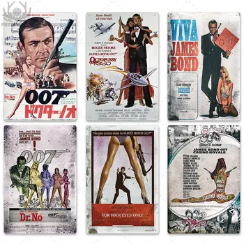 Film 007 Metal Poster Retro Film Clasic din Metal de Staniu Semn Placa de Metal Vintage de Perete Decor pentru Bar, Pub, Club de Om de Pestera