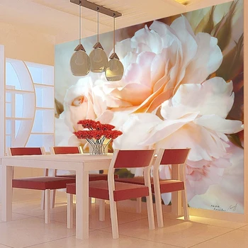 Dimensiune particularizată Moderne de Lux Clasic 3D Flori Fotografie Murală de Hârtie de Perete pentru Dormitor, Camera de zi Simplu Decor Acasă Tapet Non-țesute