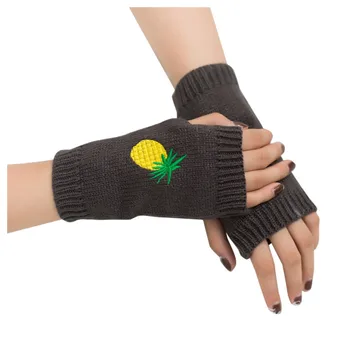 2020 Cald Iarna Ananas Imprimare Mănuși Tricotate Fingerless Flip Flexibil Expuse Degetul Gros Mănuși Cu Un Deget Bărbați Femei Mănușă #10