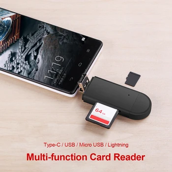 8 Pin Dongle Cablu de Extensie USB HUB Cost 4 in 1 USB OTG Adaptor SD TF Card de Memorie Cititor de Tip C USB Micro