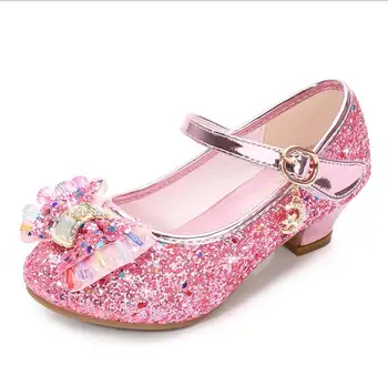 Nouă Copii Pantofi Fete Cu Toc Printesa De Dans Sandale Pentru Copii Pantofi Glitter Din Piele Fete De Moda Rochie De Petrecere Pantofi De Nunta