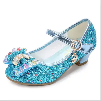 Nouă Copii Pantofi Fete Cu Toc Printesa De Dans Sandale Pentru Copii Pantofi Glitter Din Piele Fete De Moda Rochie De Petrecere Pantofi De Nunta