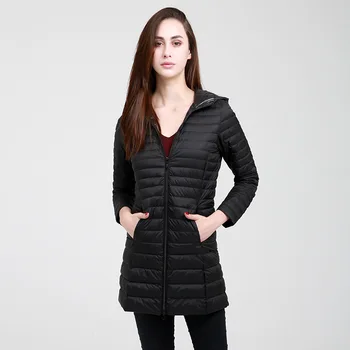 NewBang Femei Brand Long Geaca De Iarna Pentru Femeie Haina Calda Ultra Lumină Albă În Jos Jacheta Femeie Subțire Canadiană Straturi