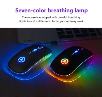 Mouse-ul fără fir RGB Reîncărcabilă Mouse-ul fără Fir pe Calculator Silent LED cu iluminare din spate Ergonomic Mouse de Gaming Pentru PC Laptop Office