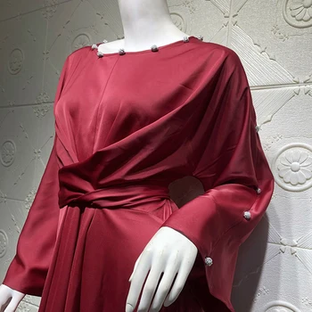 Halat Femme Hiver 2021 Abaya Dubai Turcia Musulmană Moda Rochie Din Satin Abayas Islam Rochii De Îmbrăcăminte Pentru Femei Musulman De Modul