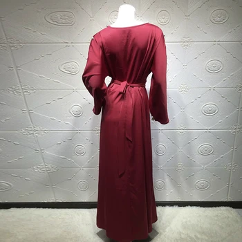 Halat Femme Hiver 2021 Abaya Dubai Turcia Musulmană Moda Rochie Din Satin Abayas Islam Rochii De Îmbrăcăminte Pentru Femei Musulman De Modul