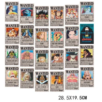 24buc/Set Anime One Piece Poster Autocolante de Perete Luffy Ace Tony Chopper Decor Acasă Hârtie de desen Animat benzi Desenate Cadou de Anul Nou Cosplay Jucarii