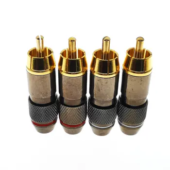 8PCS/12PCS de Înaltă Calitate RCA Plug Placat cu Aur de 6mm de sex Masculin Dublu Sine Blocarea Lotus Fir Conectori Audio Adapter