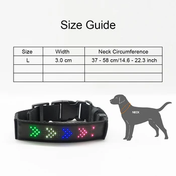 Hi-Tech Display Guler de Câine App Control cu LED-uri luminoase Guler pentru Câini Anti-a pierdut Text Personalizat de Rulare Colier Livrările de Produse pentru animale de Companie