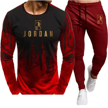 Fierbinte pentru bărbați seturi de camasi + pantaloni două bucăți seturi casual trening de baschet noua moda de imprimare de costume de sportwear fitness tricouri
