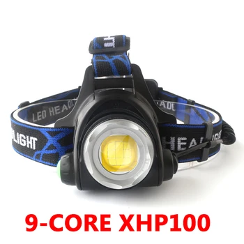 XHP100 9-core 4 Culori Corp Senzor de Mișcare LED Far Far Camping USB Reîncărcabilă Lanterna Cap Torță de Lumină Lampă