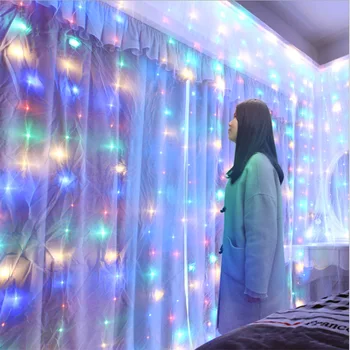 Craciun cu LED-uri lumini de basm ghirlandă perdea de lumini șir de control de la Distanță inclus Acasă decorare dormitor fereastra de Vacanță de iluminat