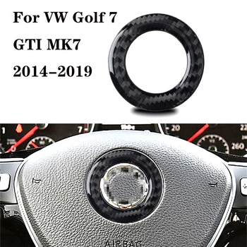 Styling auto din Fibra de Carbon Autocolante Volan Centrul Capacului Ornamental Decal Interior Autocolant Pentru VW Golf 7 GTI MK7 - 2019