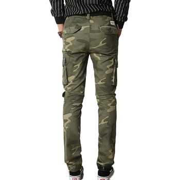 Vomint Oameni Noi Moda Militare de Marfă Armată Pantaloni Slim Regulat Direct de Bumbac se Potrivesc mai Multe Culori de Camuflaj Verde Galben V7A1P015