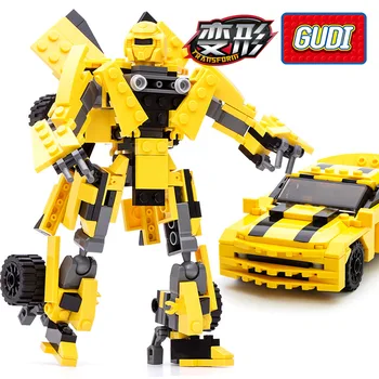 221pcs 2 In 1 Transformare Serie de Blocuri de Constructii Model de Robot Vehicul Masina Sport Gudi 8711 Jucărie pentru Copil Boy Compatibil cu
