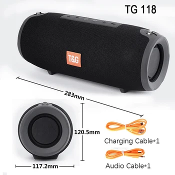 Tg118 portabil 40W difuzor bluetooth, wireless subwoofer, centru muzical, rezistent la apa, lungă de așteptare, portabil sunet coloana