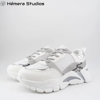 Pantofi Casual pentru femei cu cabluri platforma adidasi adidasi in Alb ștanțare animale de vară 2020 moda moda
