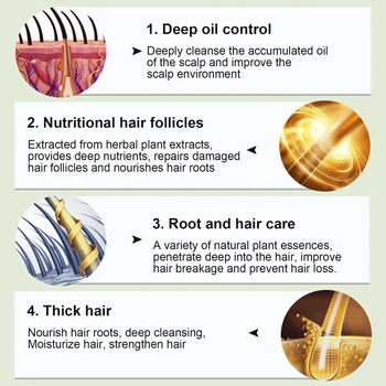 Naturale de Ghimbir pe bază de Plante de Păr Sampon pentru Cresterea Parului Sampon Tratament impotriva caderii Parului Anti Matreata cu Ulei de Control Nourishring Sampon 150ML