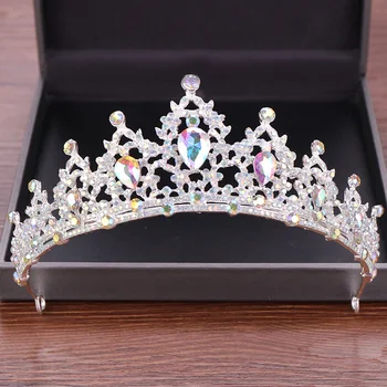 Femeile Nunta Accesorii de Par Cristal Tiara și Coroane Par Mireasa, Bijuterii de Mireasa Coroane, Diademe Benzi Caciula de Rege Coroana