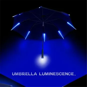 Rece Umbrela Cu LED Dispune de 8 Coaste Transparent de Lumină Cu Lanterna Mâner
