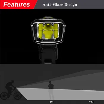 Bicicleta Lumina USB Reîncărcabilă 4 Modul de Biciclete Față de Lumină lampă cu Bicicleta Far Impermeabilă Ciclism Lanterna LED-uri Lanterna Pentru Bicicleta