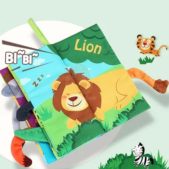 Animalele Coada Copilul Pânză De Carte Nou-Născut Moale De Învățare Activitate Liniștită Cognitive Lectură Devreme Jucării Educative Pentru Copil 0 12 Luni