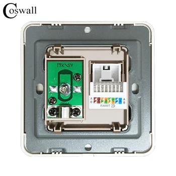 Coswall Brand de Internet RJ45 Soclu de Lux Perete Rețea de Priză Cu mufă TV Acril Oglindă de Cristal Panou