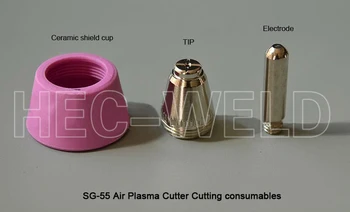 SG-AG 55-60 de tăiere cu Plasmă Lanterna Consumabile Alumină Duza Ceramica Scut Cupe 40/50/60Amp 10PK