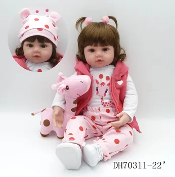 NPK 58cm Silicon Renăscut Baby Dolls Boneca Renăscut Realista Păpuși de Moda Pentru Printesa Copii Cadou de Ziua Bebes Renăscut
