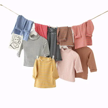 Primavara / Iarna Haine pentru Copii Nou cu Dungi cu Mâneci Lungi T-shirt Copii Băieți Fete Guler Bottom Cămașă Lenjerie Moale