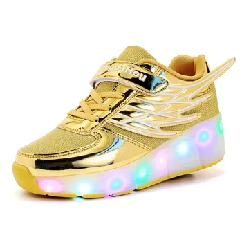 Copiii Roata Pantofi Băieți și Fete Lampa LED Intermitent Sport Casual, Patine cu rotile Cu Aripa Moda Copii Adidasi Eur Dimensiune 28-41