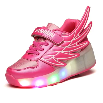 Copiii Roata Pantofi Băieți și Fete Lampa LED Intermitent Sport Casual, Patine cu rotile Cu Aripa Moda Copii Adidasi Eur Dimensiune 28-41