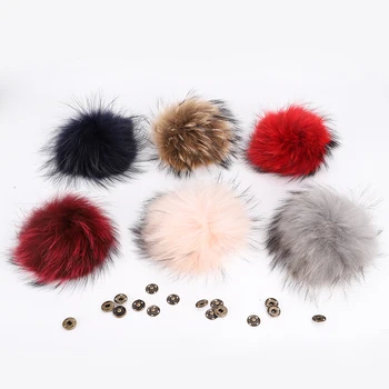 Toamna și iarna blană de raton pompom solid de culoare moda cald și confortabil pălărie accesorii geanta din piele doamnelor și fete femei