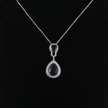 Everoyal De Lux Cristal Albastru Seturi De Colier Pentru Femei Bijuterii Charm De Argint 925 Cercei Pentru Fete Accesorii Trendy Iubitor De Cadou