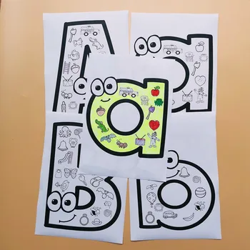 Jucarii educative pentru Copii să Învețe limba engleză ABC 26 de Litere Alfabetul Foi de lucru Interactive Fonetica Practică Carte de Colorat pentru Copii