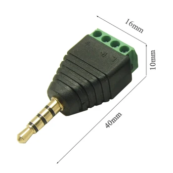 10buc transport gratuit Audio de 3,5 mm Stereo plug de sex masculin la 4pin Bloc Terminal 3.5 Audio Conector Audio Adapter