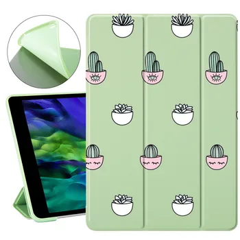 Silicon de Caz Pentru ipad a 8-a 7-a Generație de caz Drăguț Cactus Pentru iPad Air 4 2 3 Caz Pentru ipad Mini 1 2 3 Pentru ipad Pro 11 Cazul în 2020