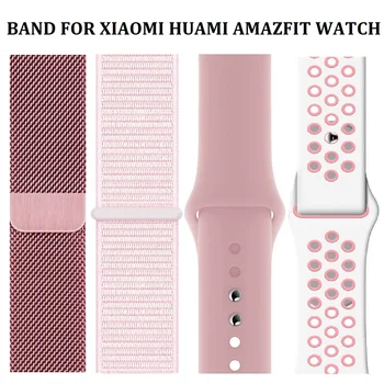 4BUC Plasă de & Nailon Trupa Încheietura mâinii Pentru Xiaomi Huami Amazfit GTS 2 GTS2 Watchband GTR 42mm GTR2 curea de Ceas pentru Amazfit Bip lite trupa