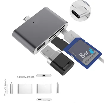 Elisona de Tip C USB de Tip C HUB OTG Sim CF SD TF Card Reader Adaptor Convertor pentru MacBook Air Samsung Galaxy Note 8 S8 Accesoriu