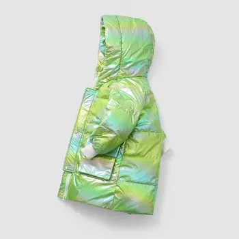 Superb Alb Rață Jos Jacheta Pentru Fete 3-9 Vârstă High Street Hanorac Verde Cu Îmbrăcăminte Băieți Moda Minimalist Haină Lungă Pentru Fete